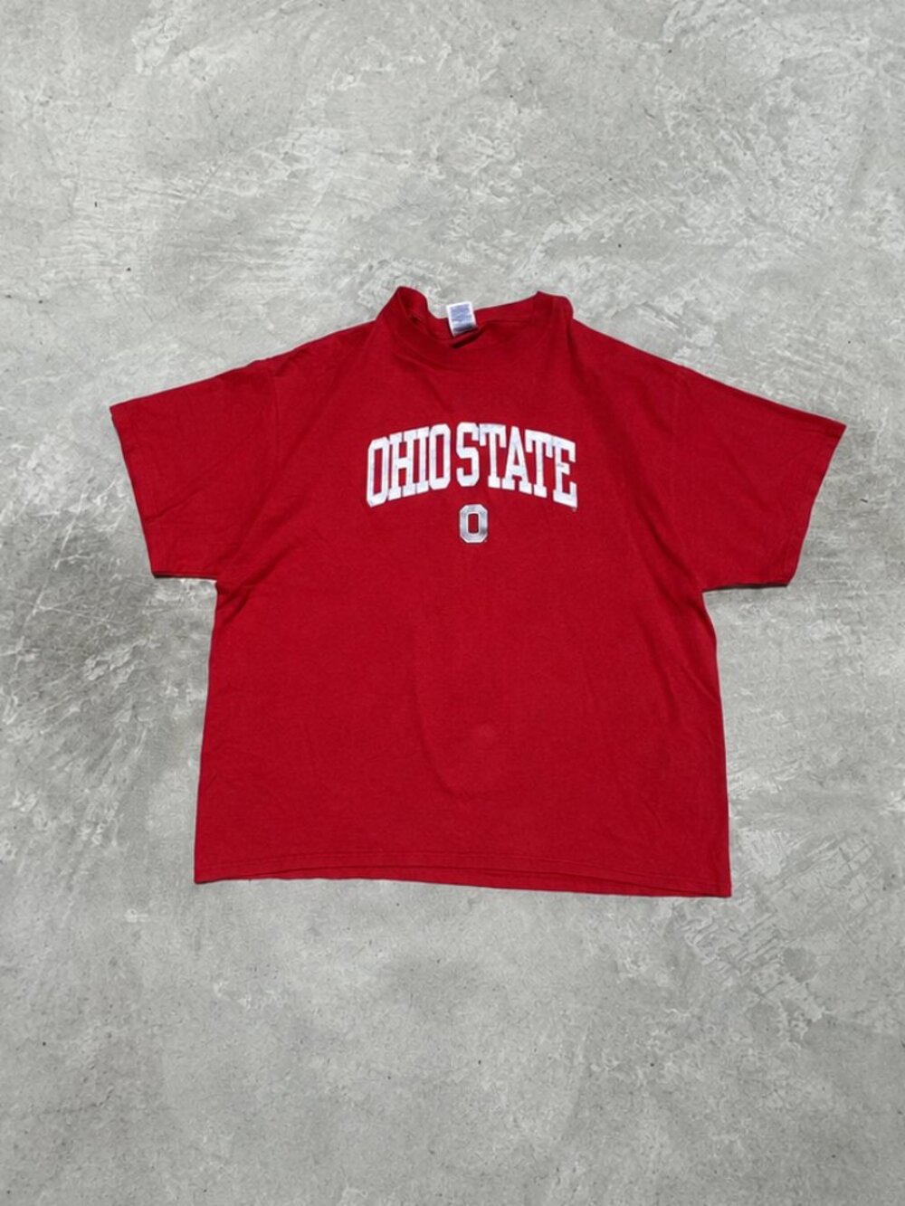 Vintage Ohio State Buckeyes Tee Red Block O Spell Out Men's XL Y2K